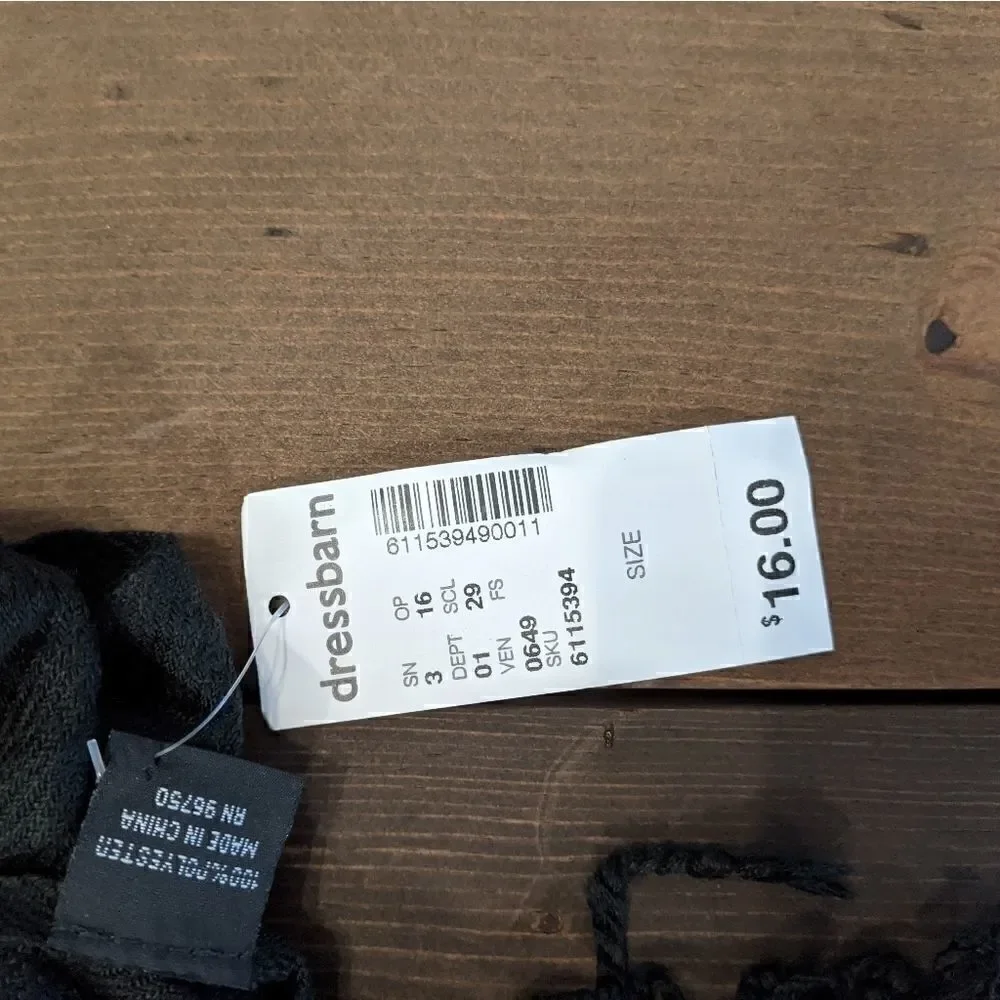 Dressbarn black scarf new